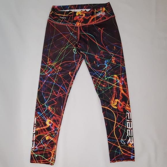 Fiber Leggings Pants - Fiber Colombian Leggings Neon on Black OS